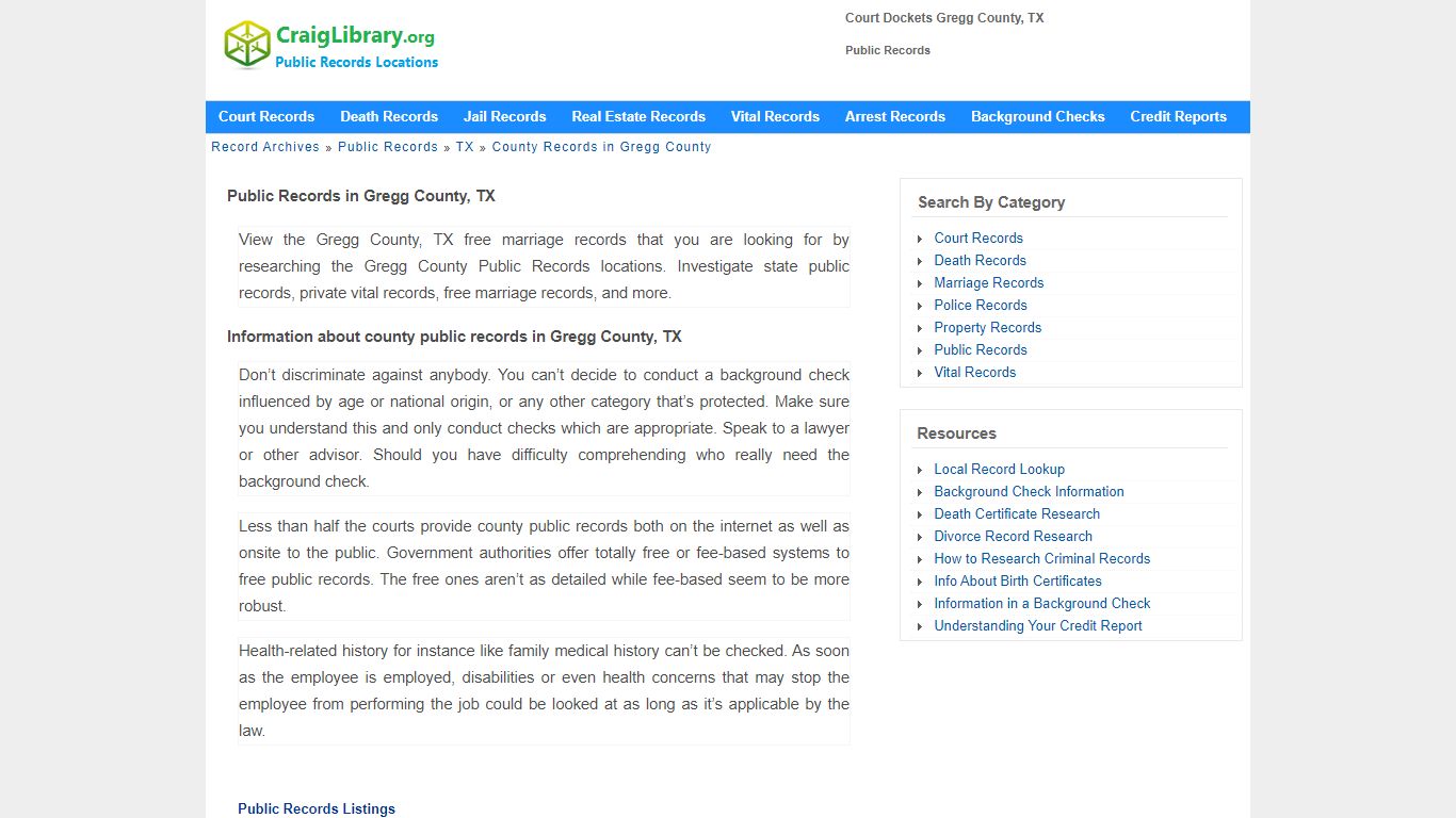 Court Dockets Gregg County, TX - Public Records