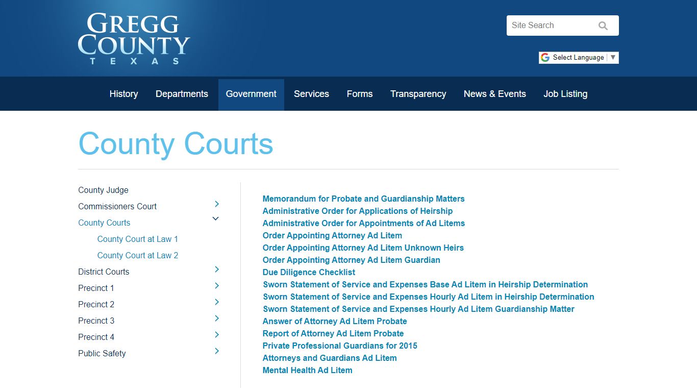 County Courts - Gregg County, Texas
